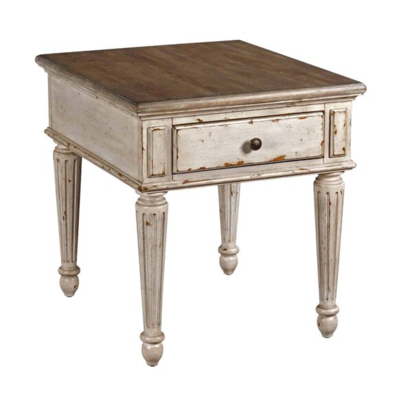 end table with drawer in furniture store in Mexico