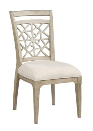 dining side chair with decorative back in furniture store in Mexico